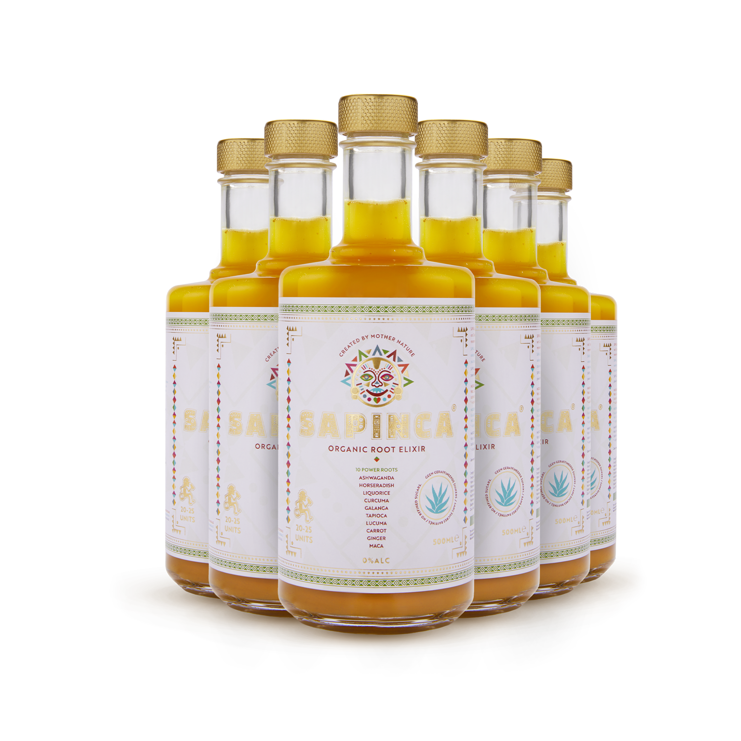 6 Bottles Organic Root Elixir - Natural Alcohol Free