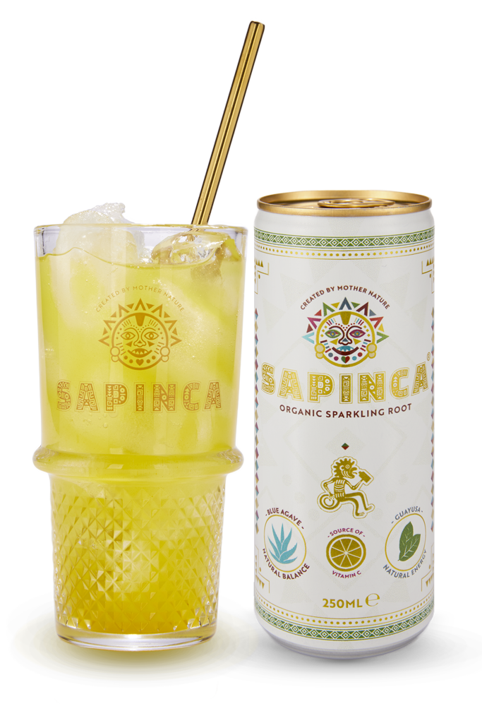 Organic Sparkling Root Glass Can refreshing hydrating